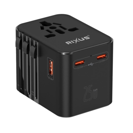 Rixus RX3425 World Travel Adapter 25W main product photo