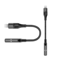Rixus RXMU36L Lightning Connector to 3.5mm Audio Adapter Female 10cm side angle view