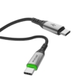 Rixus RXUC22C Auto Disconnect USB-C To USB-C Cable Black side angle view