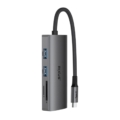 Rixus RXHU10 USB-C To HDMI Adaptor With Docking Station Grey front view