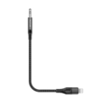 Rixus RXMU35L 3.5mm AUX To Lightning Connector Braided Audio Cable 1.2m Black side angle view