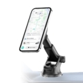 Rixus RXHM16 Magnetic Phone Mount Dashboard Car Phone Holder Black side angle view