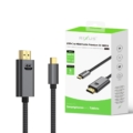 Rixus RXHU15 USB-C To HDMI Cable Premium 4K 1.8m Space Gray side angle view