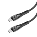Rixus RXUC38C Fast Charging Cable USB-C To USB-C Braided Nylon 2m Black front view