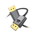Rixus RXDP15 Display Port Cable 8K 5m Space Grey side angle view