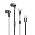 Rixus RXHD27L Stereo In-Ear Lightning Connector Wired Earphone Black front view