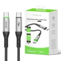 Rixus RXUC22C Auto Disconnect USB-C To USB-C Cable Black close-up detail
