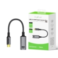 Rixus RXHU17 USB-C To HDMI Female Converter 20cm Space Gray side angle view