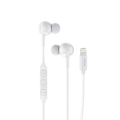 Rixus RXHD56LW Lightning Connector Wired Earbud Type Headphone With Microphone White front view
