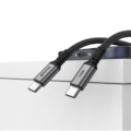 Rixus RXUC06 USB-C 2.0 To USB-C Cable 3m 100W Space Gray close-up detail