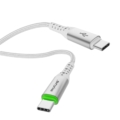 Rixus RXUC21C Auto Disconnect USB-C To USB-C Cable White side angle view