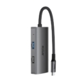 Rixus RXHU07 USB-C To Ethernet HDMI Adaptor With Docking Station Grey front view