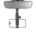 Rixus RXHW65 360 Degree Rear View Mirror Phone Holder Mount Black front view