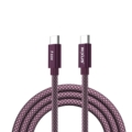 Rixus RXUC10D Flex Cable USB-C 60W 1m Burgundy side angle view