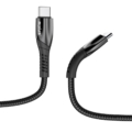 Rixus RXUC30C Alloy USB-C Data Cable Metal Gray side angle view